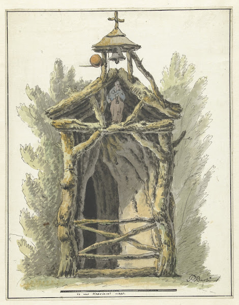 Kluizenaarshut met heiligenbeeld c 1782   c 1837