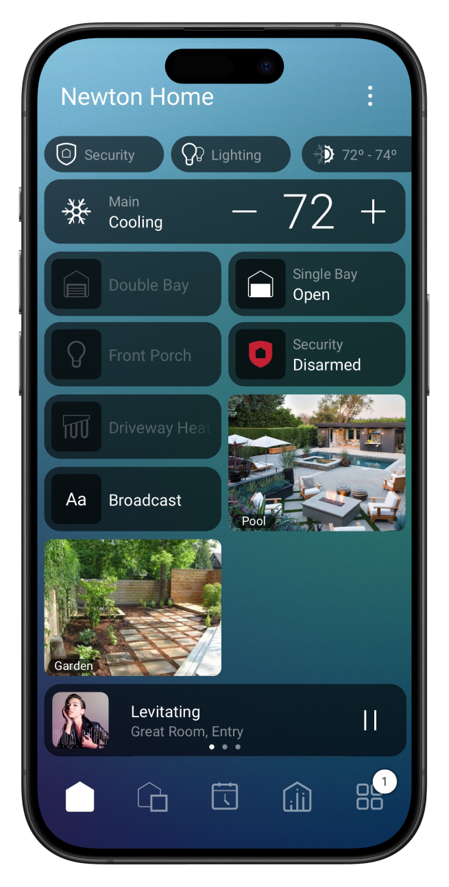 Control4 smart home control interface