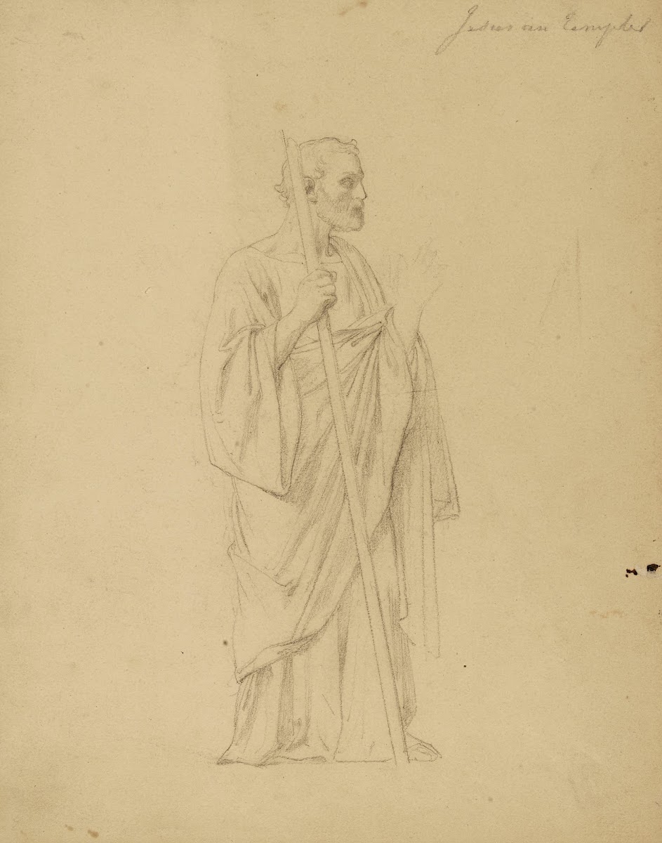 Homme drapé de profil à droite 19th century