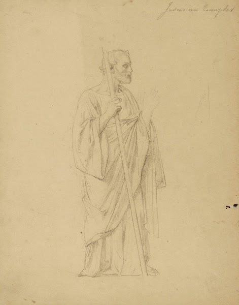 Homme drapé de profil à droite 19th century