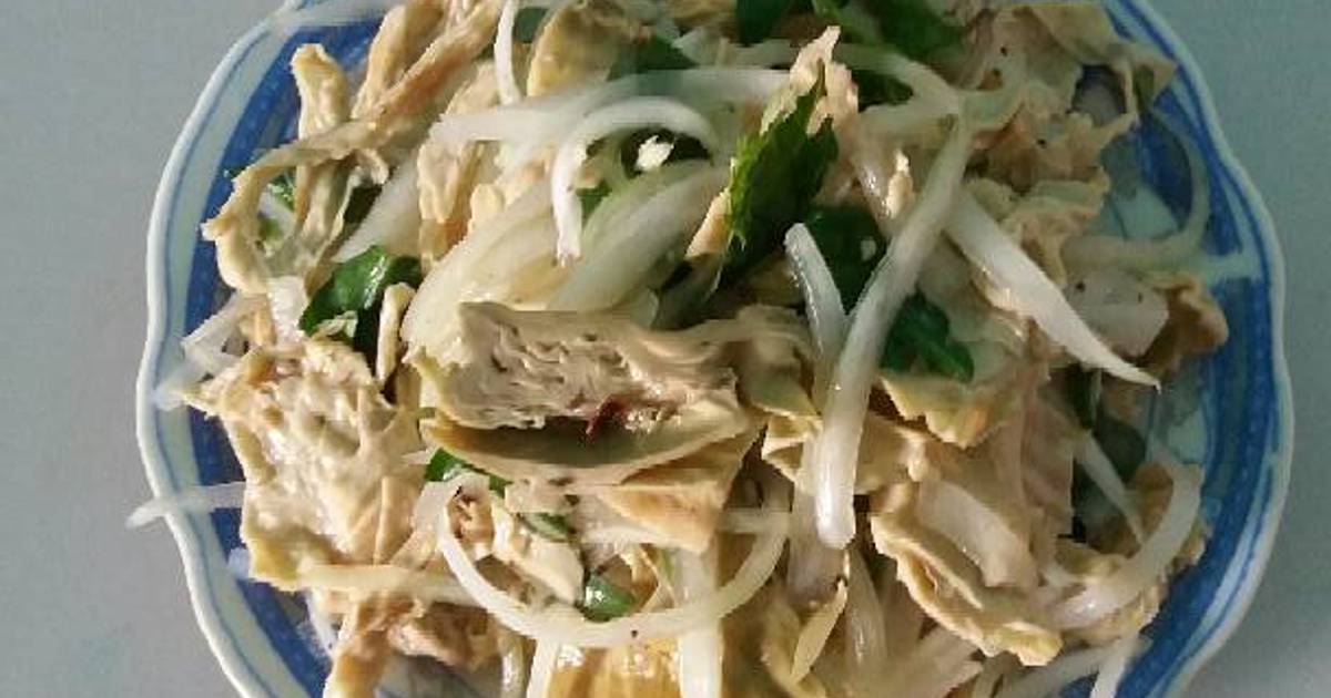 Gà xé trộn chay