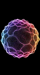 Gradient Particle Sphere Abstract Digital Waveform