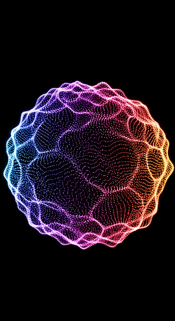 Gradient Particle Sphere Abstract Digital Waveform - Free mobile Wallpaper