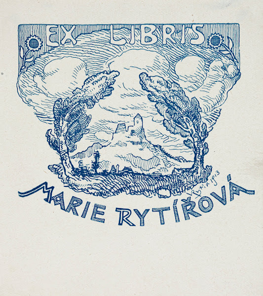Bookplate of Marie Rytířová 1913