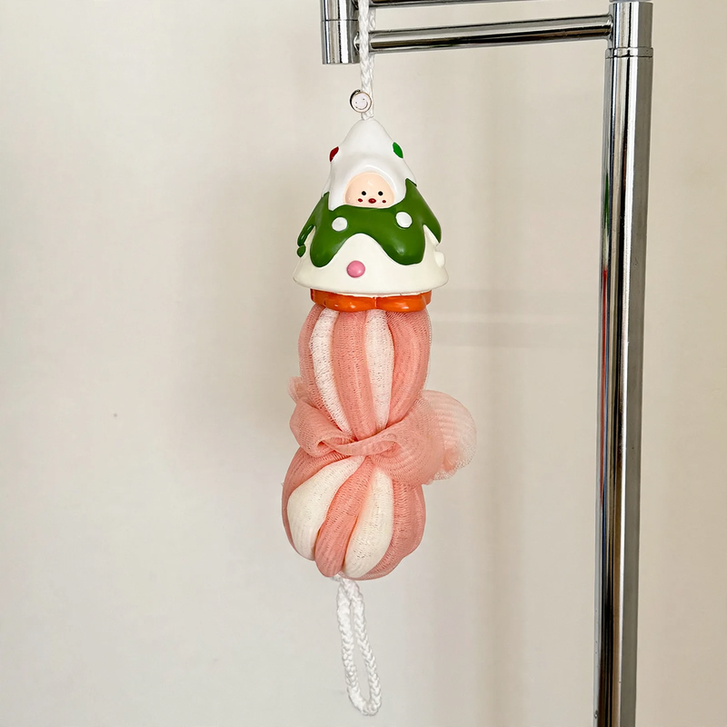 Bath sponge set with hanger, plastic