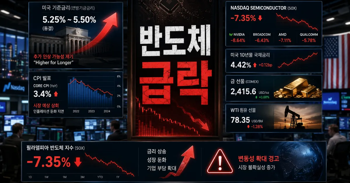 미국 금리 인상 우려에 반도체주 급락, CPI 발표 전 투자자가 볼 기준