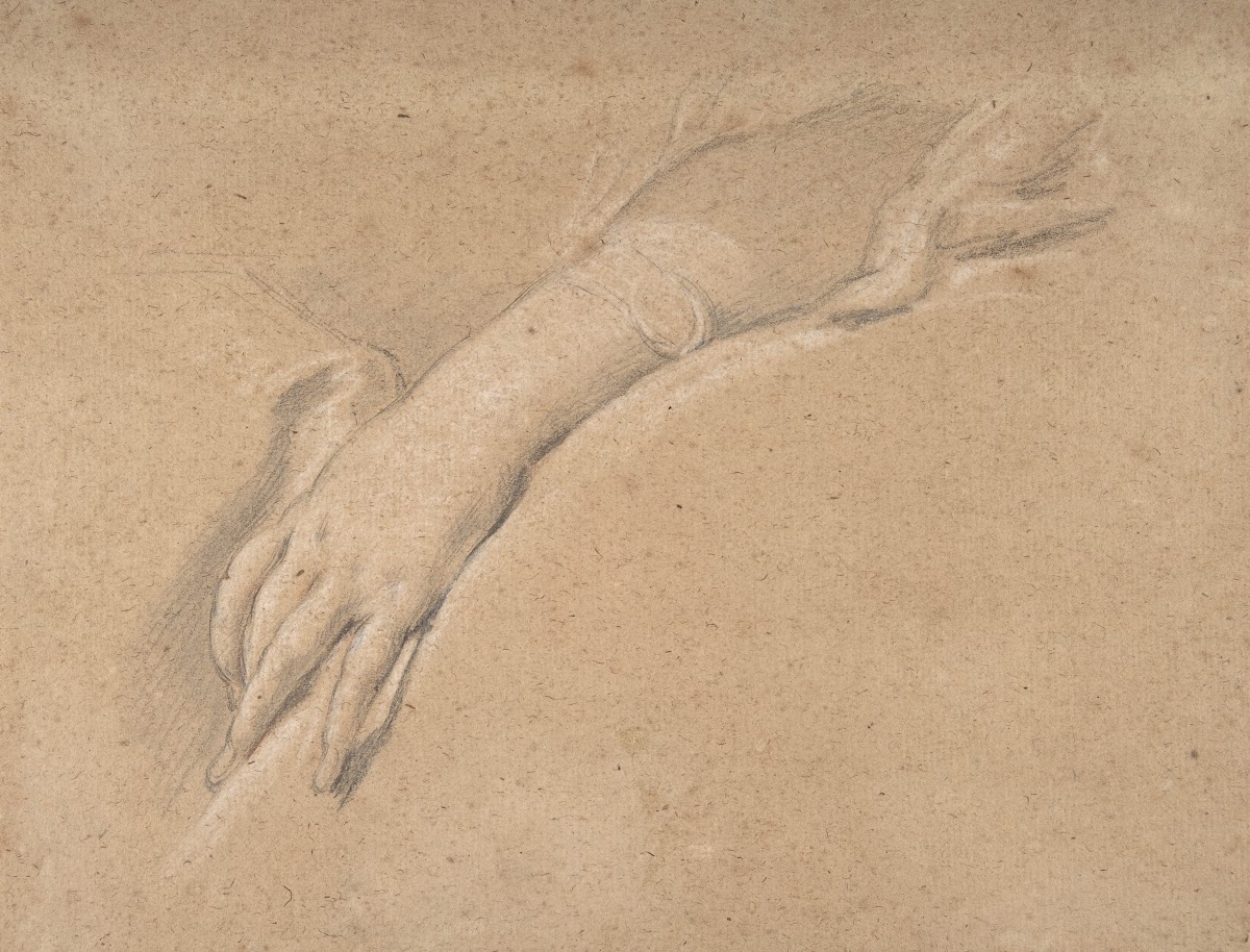 Study of the left hand of Mme de Pompadour
