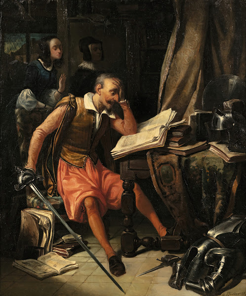 Don Quichotte In His Study 1837