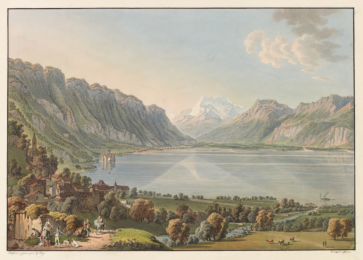 Vue de Moutru et du Chateau de Chillon 1915 1945