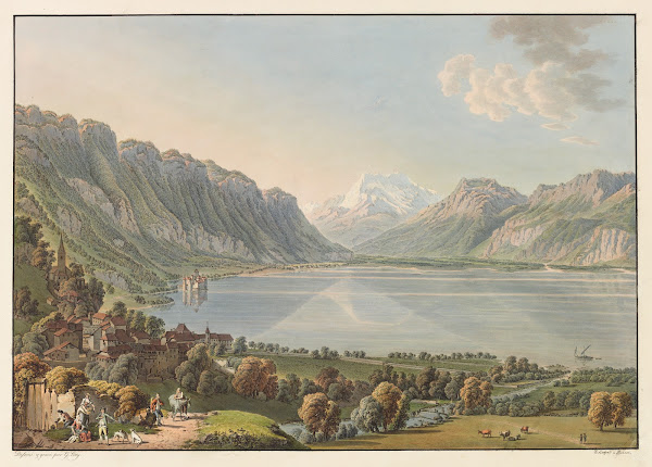 Vue de Moutru et du Chateau de Chillon 1915 1945
