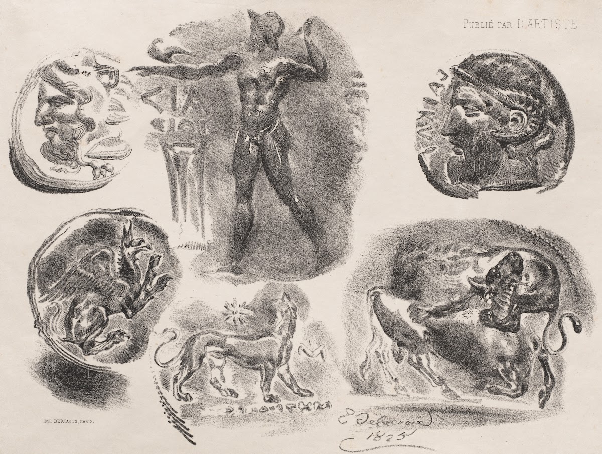 Sheet of Six Antique Coins 1825