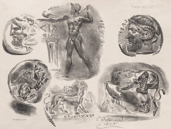 Sheet of Six Antique Coins 1825