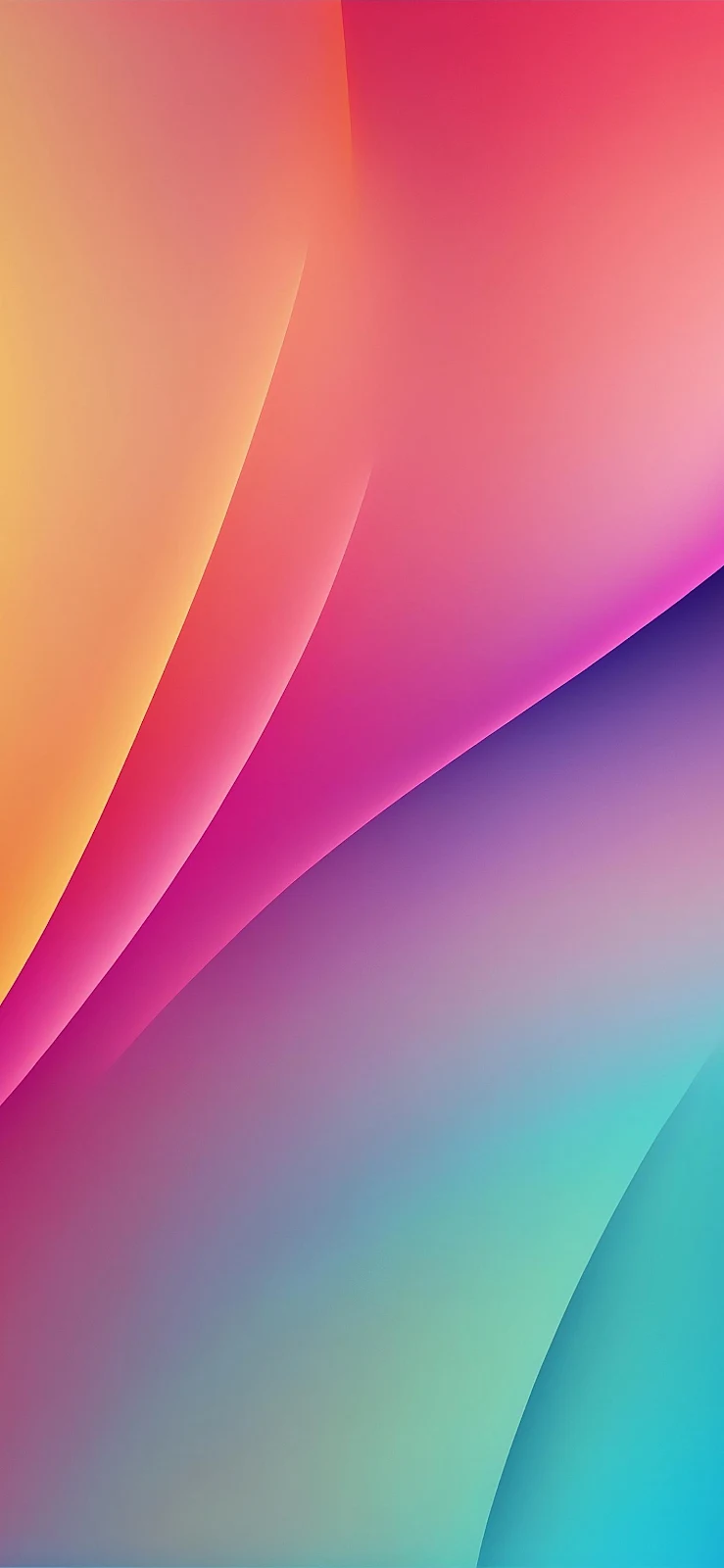 Abstract Vibrant Gradient Waves - Digital Art Full HD iPhone Wallpaper (1417x3070)