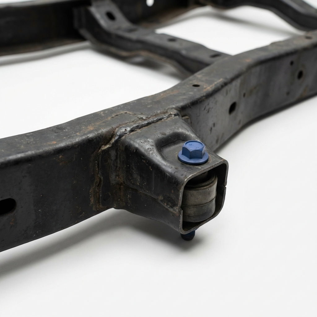 Close up ladder frame rail and suspension mounting point of an early 4Runner shared Hilux ladder frame studio photo toyota hilux for sale
