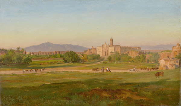 Blick auf die Basilica di Santa Croce in Gerusalemme Rom circa 1848