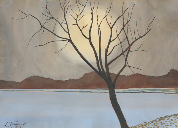 Landschap met boom op het voorplan from 1929 until 1930