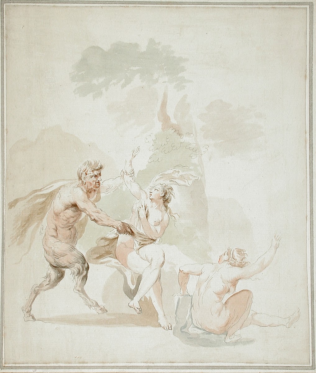 Satyr Attacking Two Nude Bathers 18th century