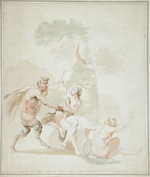 Satyr Attacking Two Nude Bathers 18th century