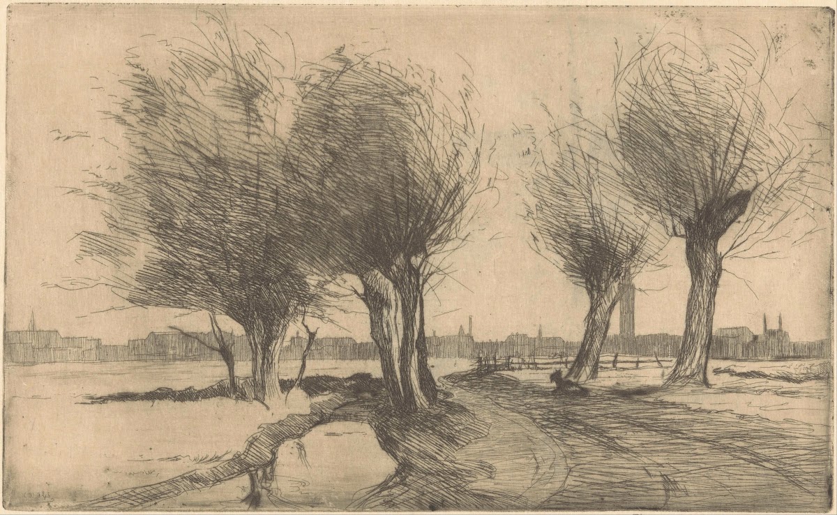 Wilgen aan de sloot in de Binckhorst in Den Haag 1888 1934