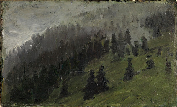 Nebel zwischen Tannen 1905
