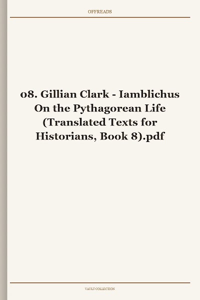 Iamblichus On the Pythagorean Life (Translated Texts for Historians, Book 8)