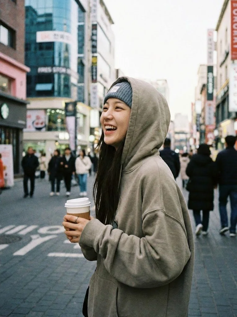 Fotografía espontánea de una estrella del K-pop en formato 3:4