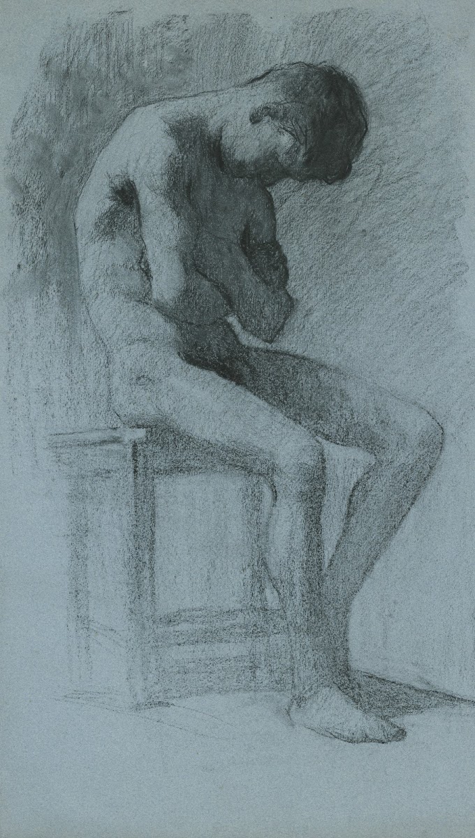 Sitting male nude