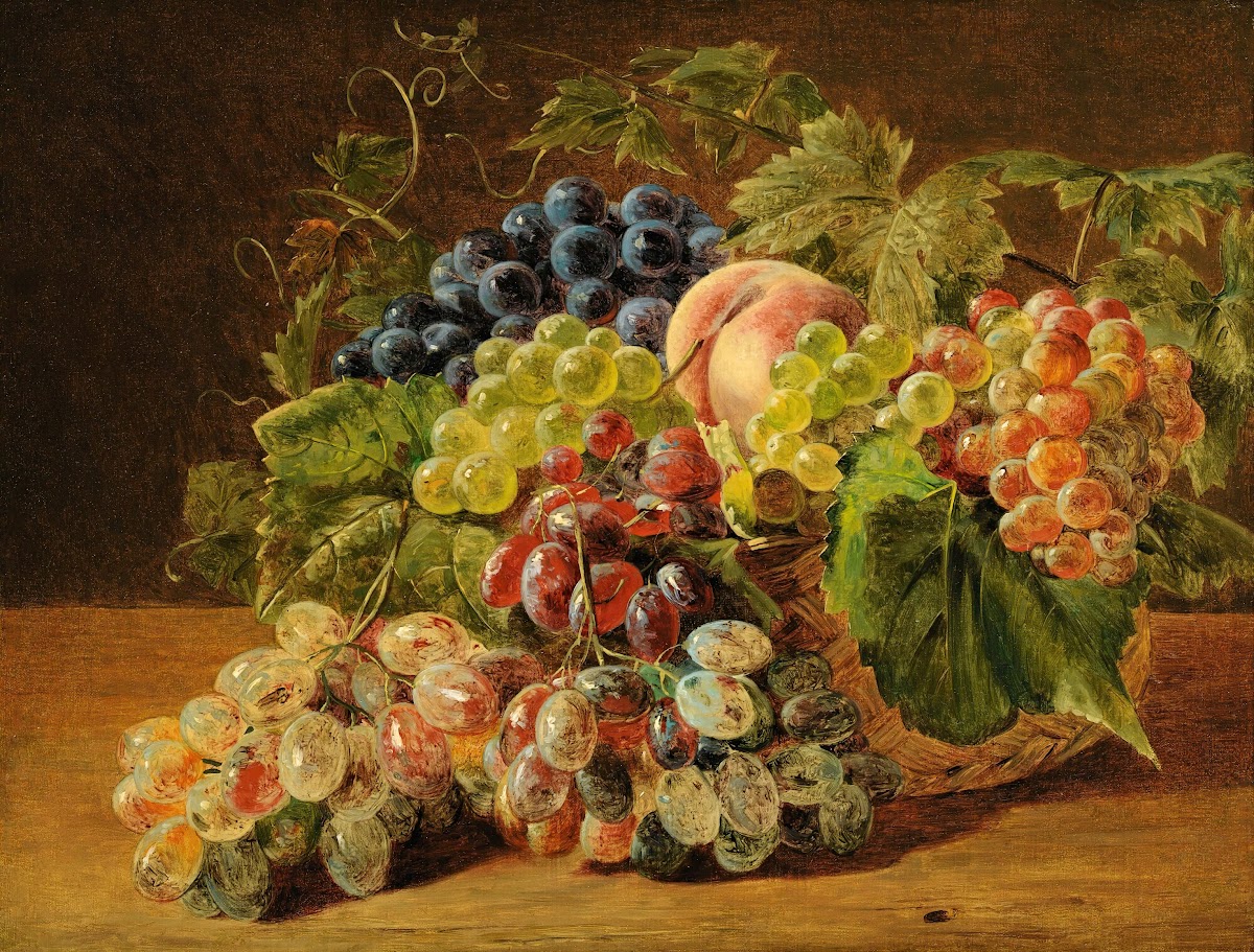 Still Life With Peaches And Grapes
