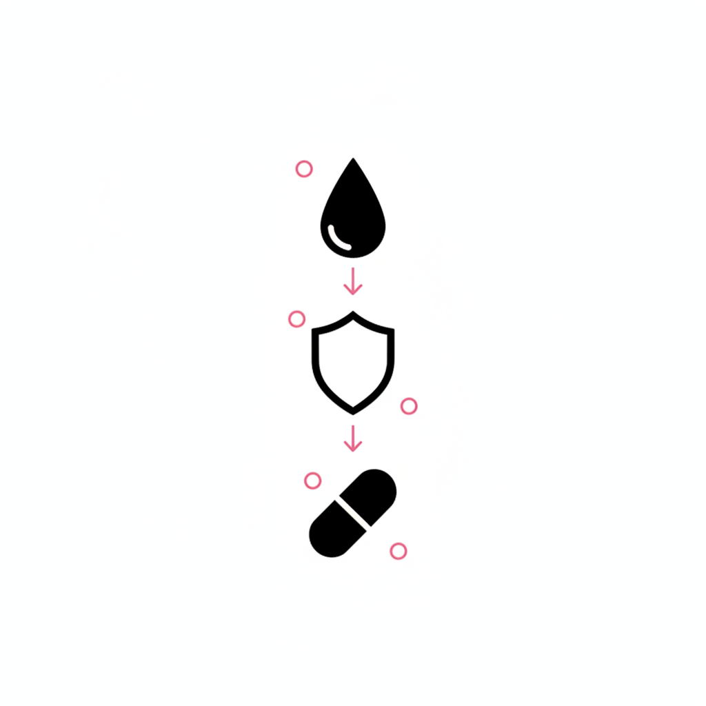 Minimalistische 2D-Vektorinfografik für brüchige Nägel mit drei Icons für Feuchtigkeit, Schutz und Nährstoffe in den NailX-Farben.