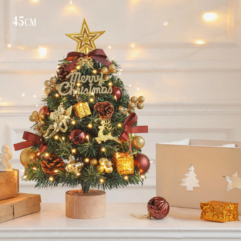 Decorative table Christmas tree with wooden stand