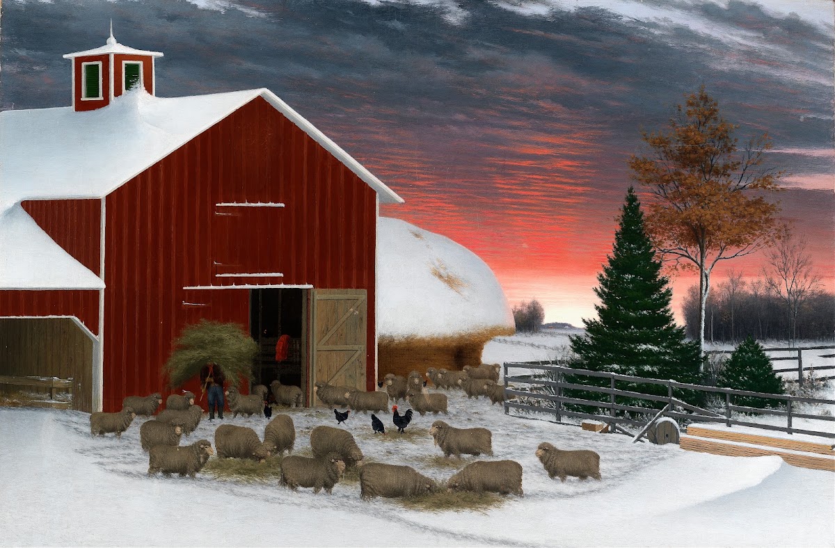 Barnyard in Winter ca 1885 1890