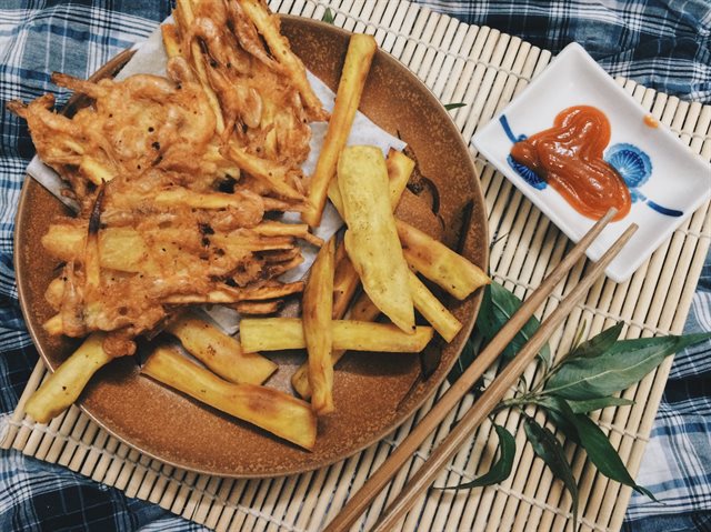 Bánh Tép Chiên Khoai Lang
