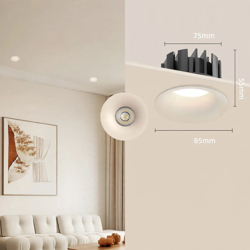 Recessed ceiling light with COB light source