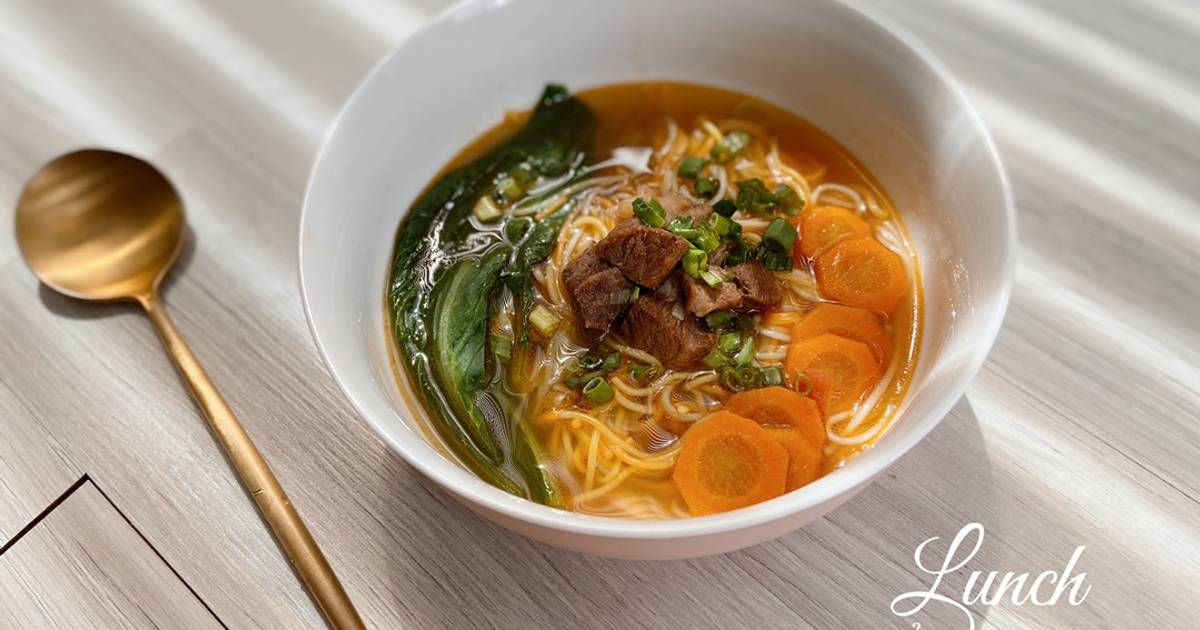 Mì bò hầm kiểu taiwan - ăn dặm