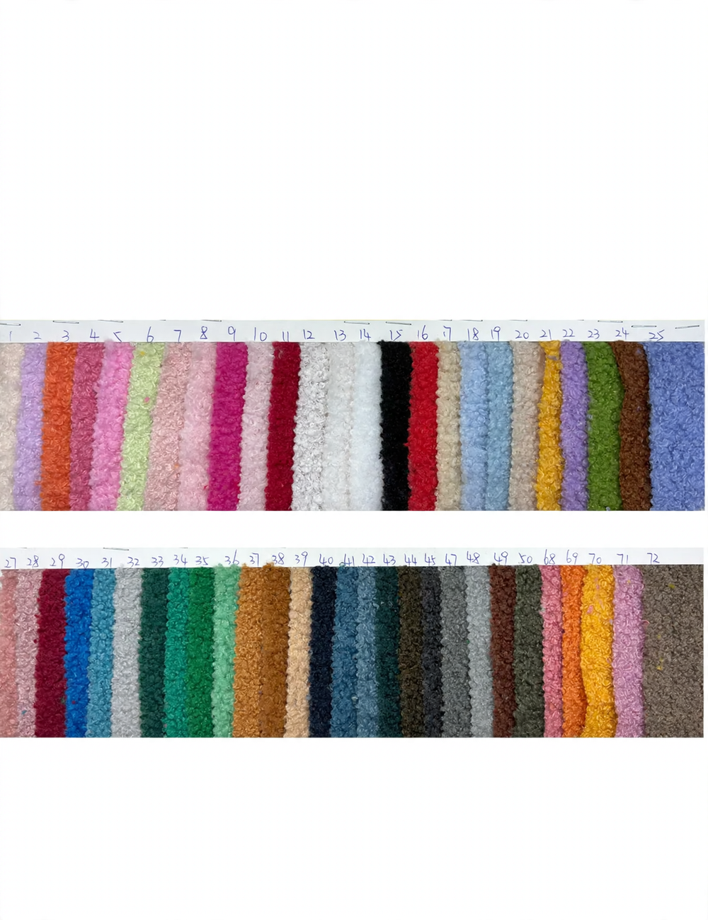 Teddy fabric in various thicknesses