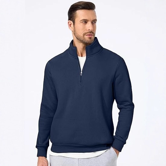 Men's sweatshirt with stand-up collar and zipper