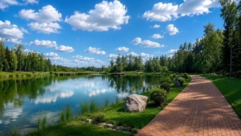 Озеро и променад Emerald Village