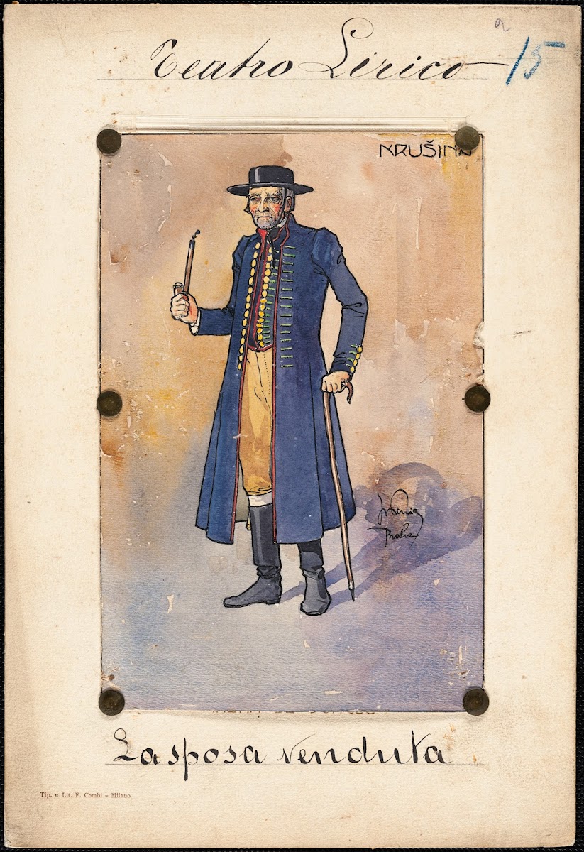 A man stands in three quarter profile holding a cane and a pipe 1905