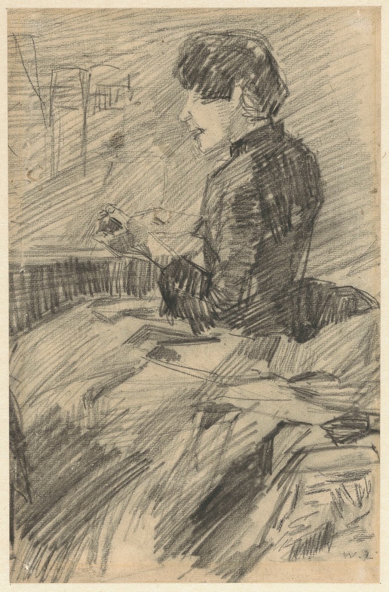 Zittende jonge vrouw 20th century