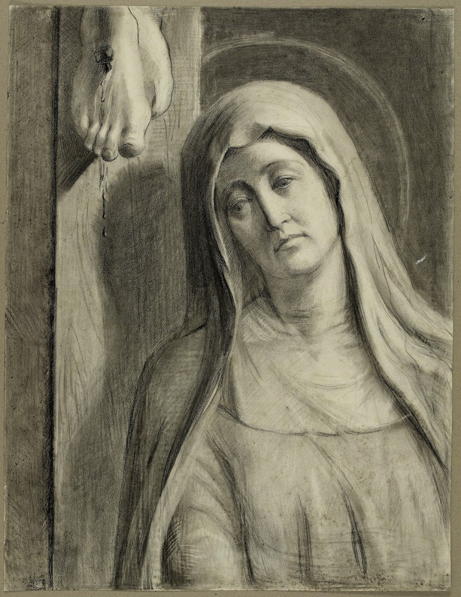 Vierge de douleur au pied du crucifix