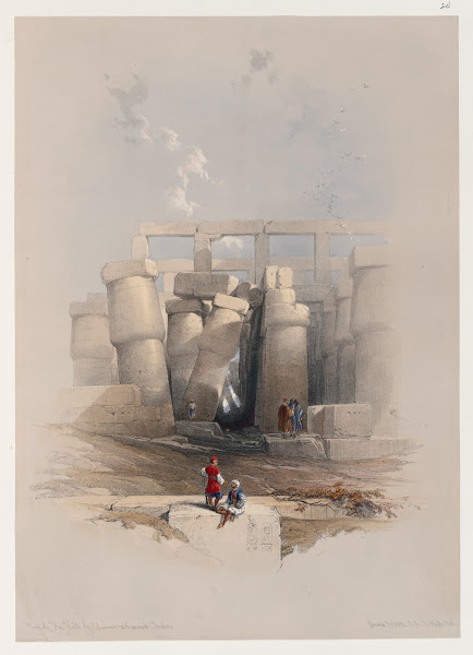 Part of the hall of columns at Karnak Thebes 1846 1849