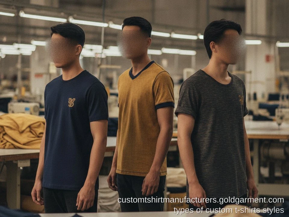 T-Shirt Styles Guide: Crew Neck, V-Neck, Polo, Henley & Performance Explained - Gold Garment Vietnam