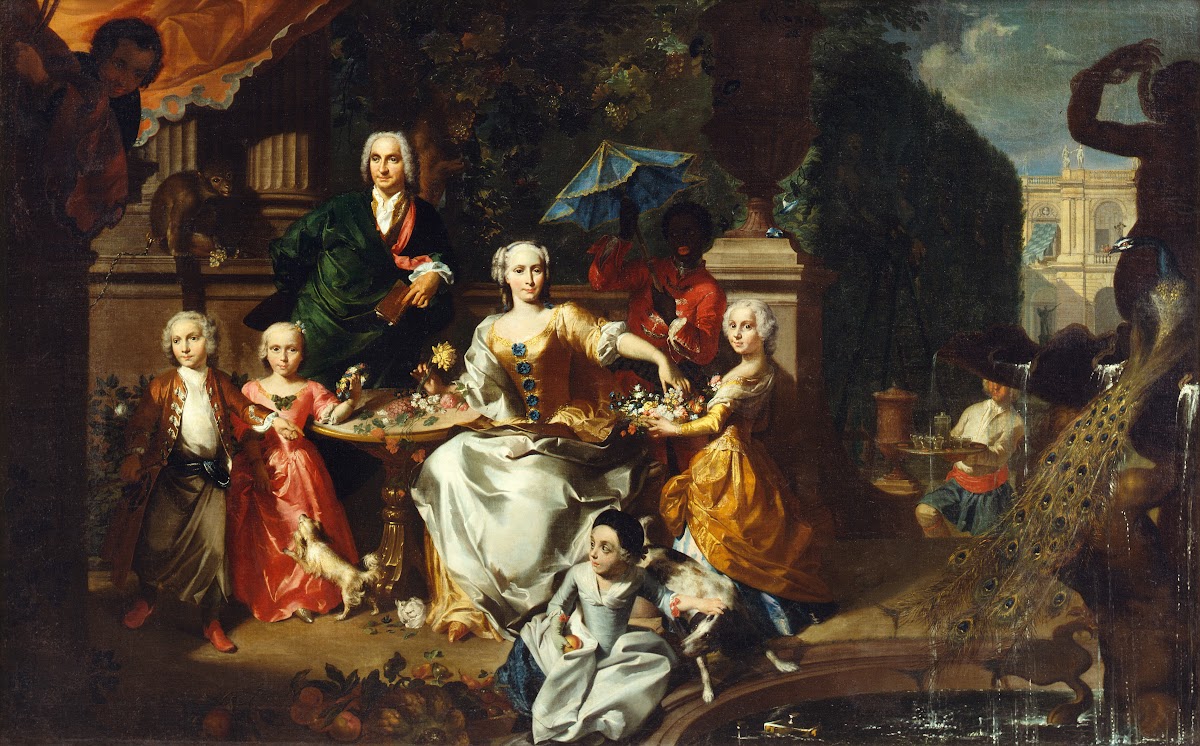A Family Group on a Terrace in the Grounds of a Villa 1736   1737