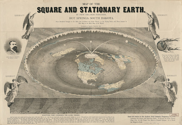 Map Of The Square And Stationary Earth 1893