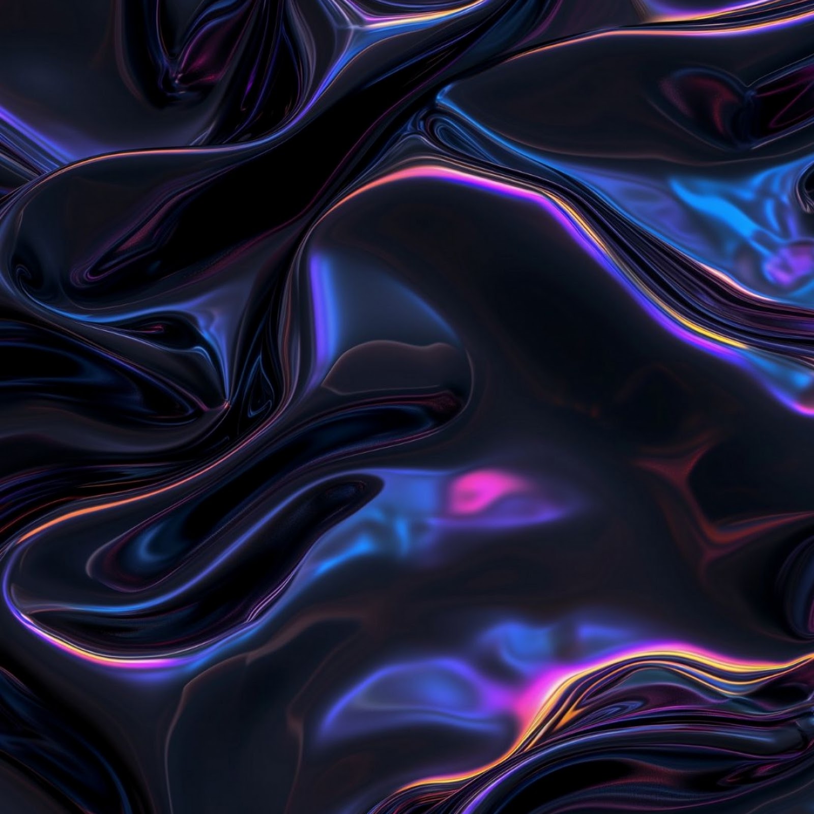 Download Dark Iridescent Liquid Waves Full HD iPhone