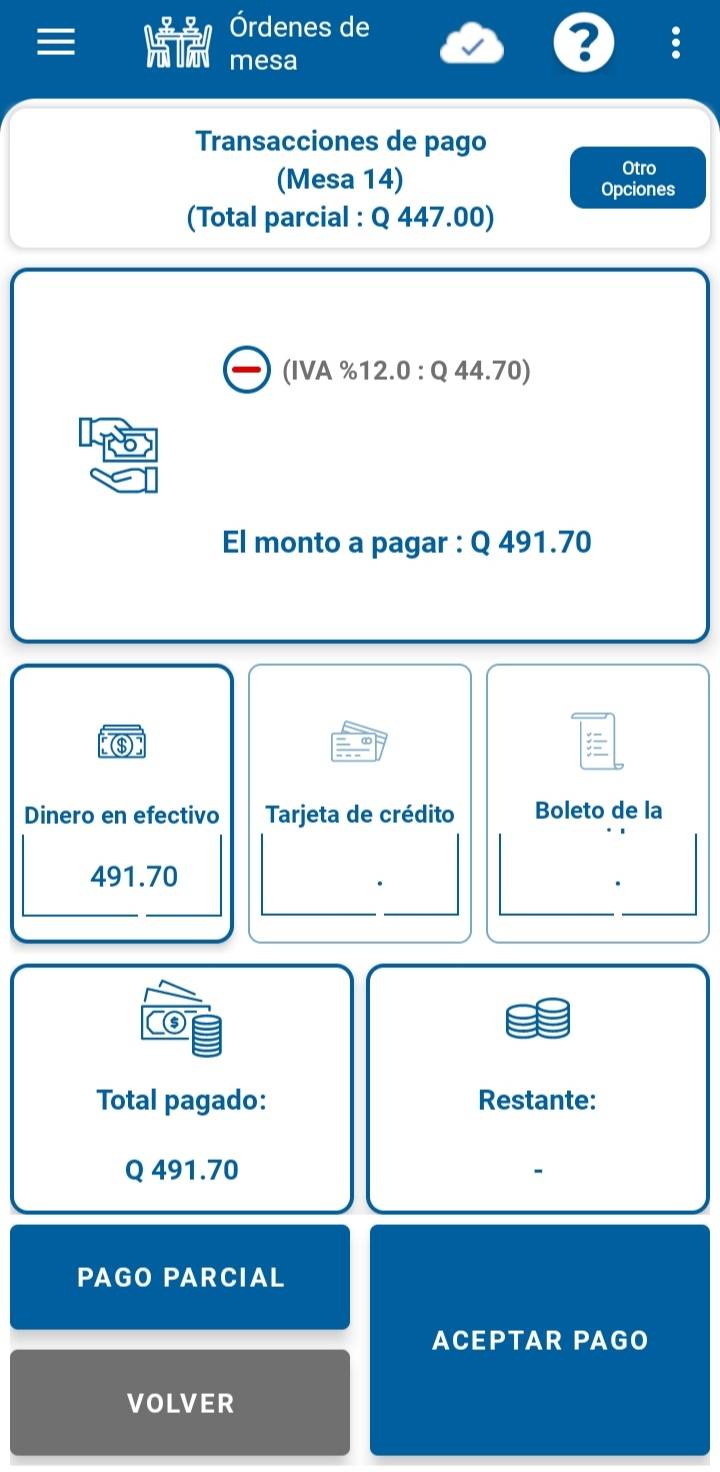 Pantalla del sistema ORB