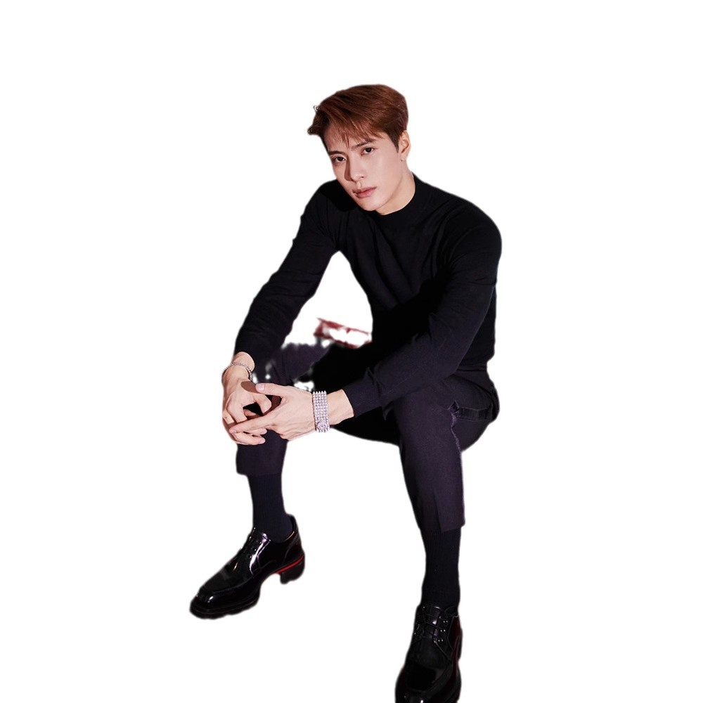 Men's pullover with stand-up collar, fitted