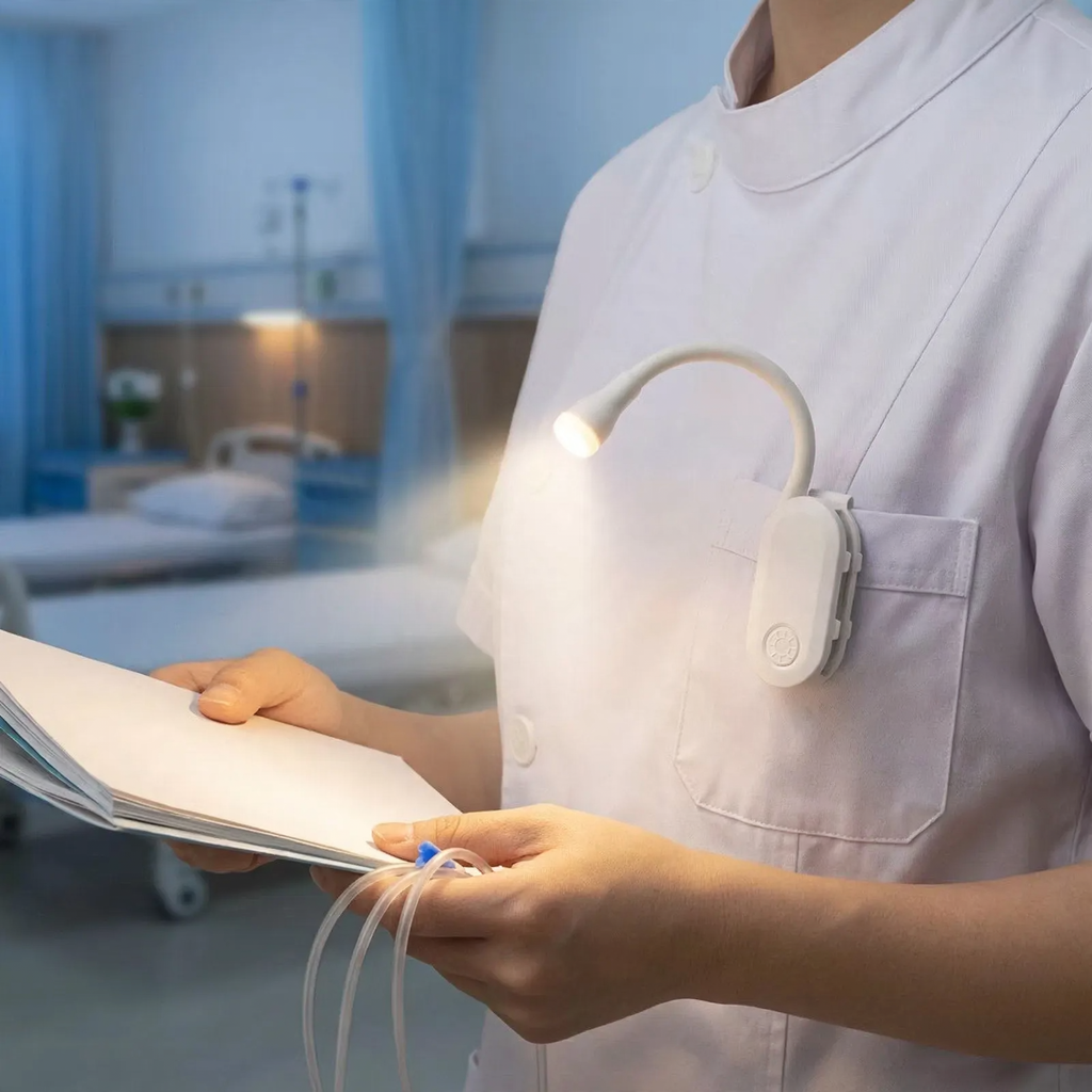 Compact LED Clip Light for Nightstand and Travel