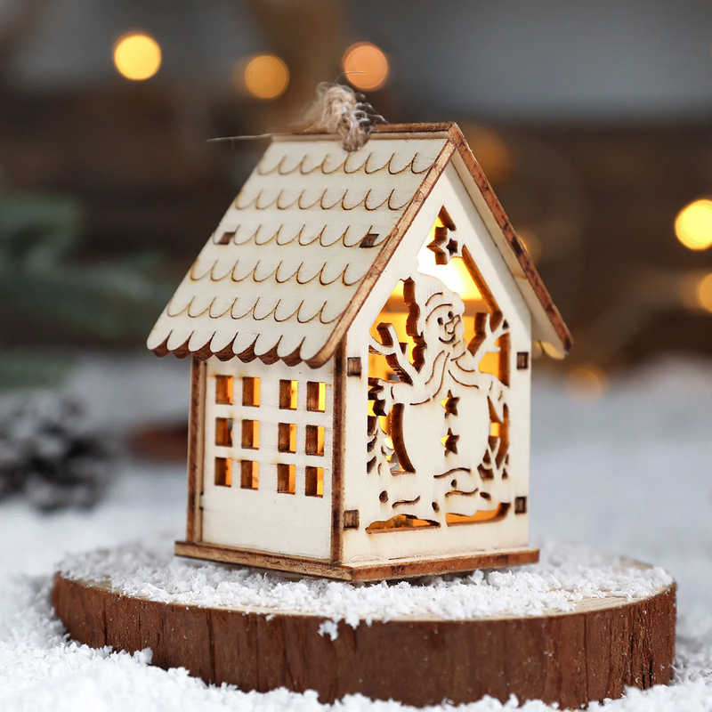 Decorative LED wooden hut for a Christmas atmosphere