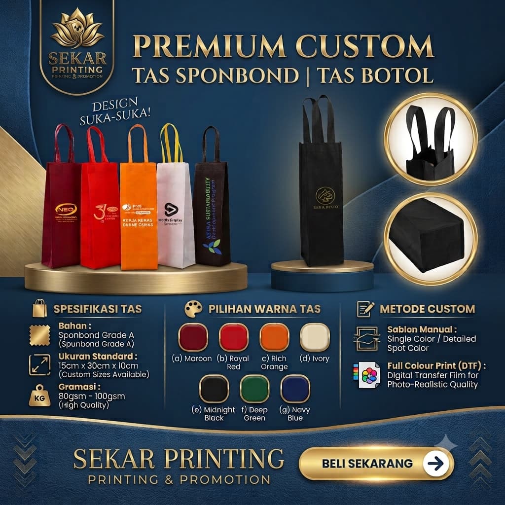 Spunbond Bottle Bag Custom Product Artwork 01 — Paper Bag Sekar Printing